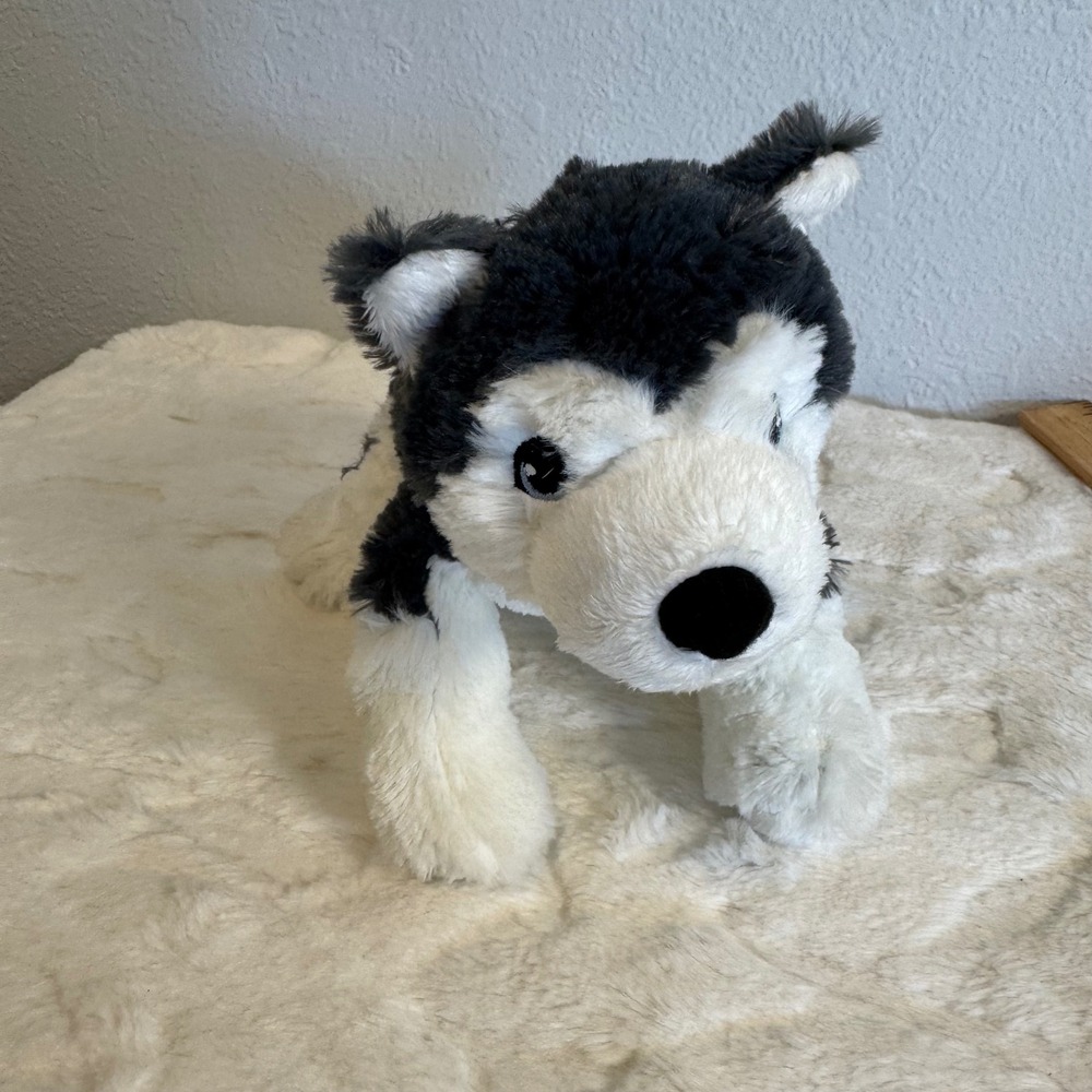 IKEA LIVLIG Siberian Husky Puppy Dog Plush Stuffed Animal Black White 10 inch